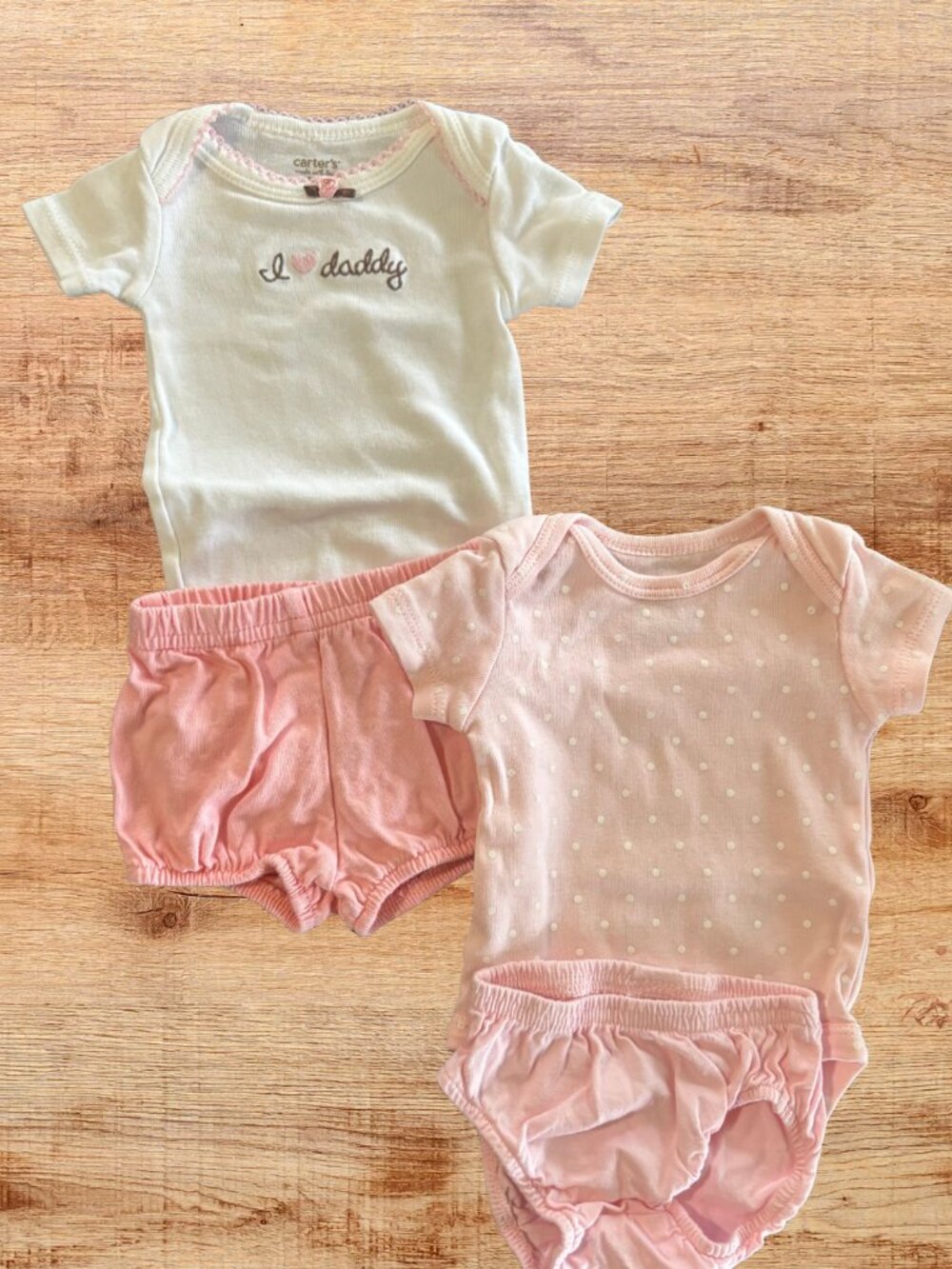 Newborn Carter's Pink Outfit Bundle Bodysuits & Bloomers 2 Sets